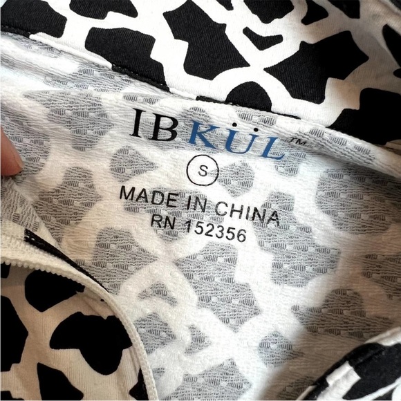 IBKUL 1/4 Zip Golf Shirt SPF Long Sleeve Black White S mesh sleeve pickleball - Picture 3 of 5